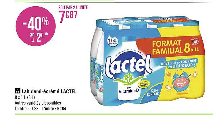 lait demi-écrémé lactel