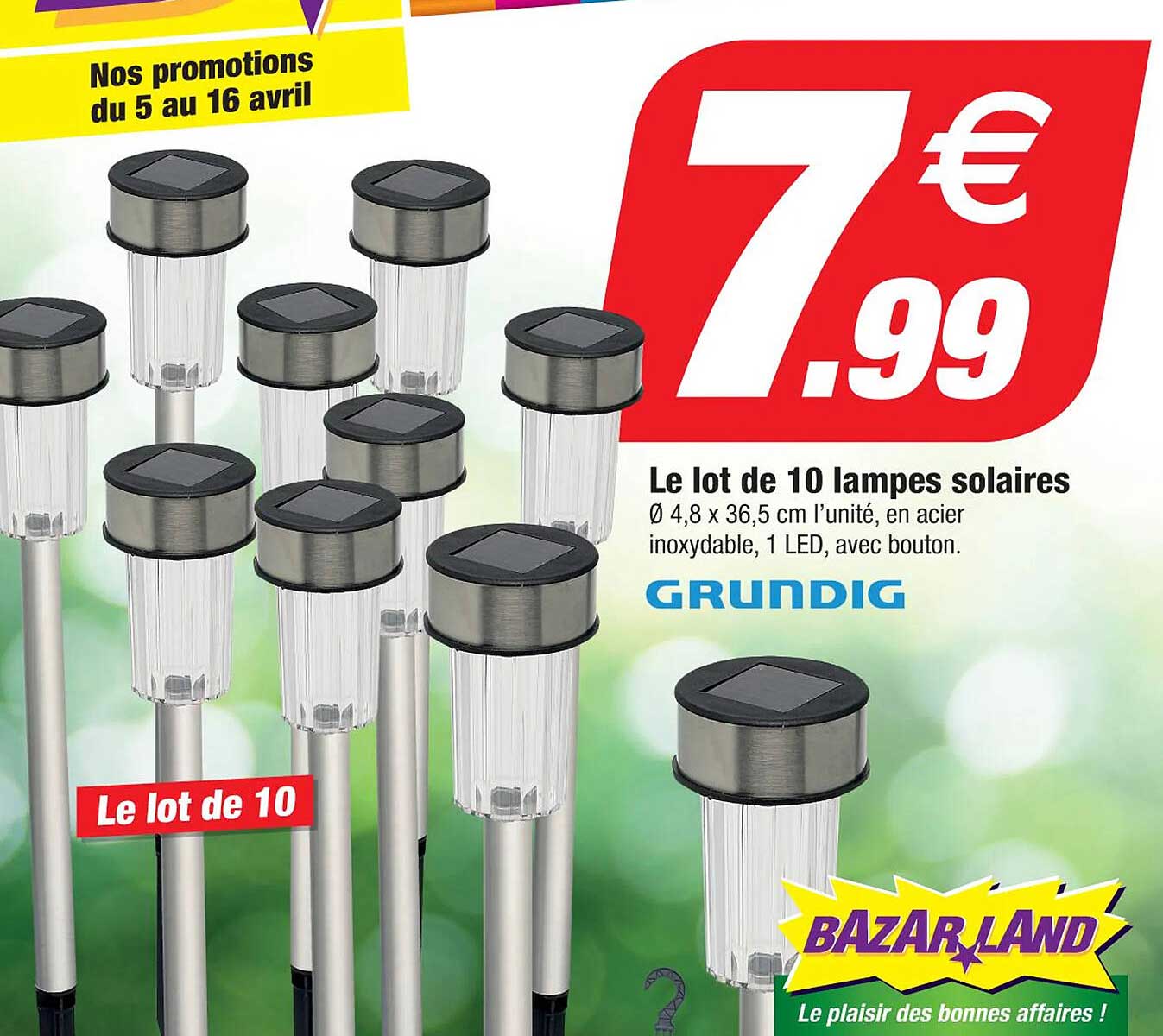 le lot de 10 lampes solaires grundig