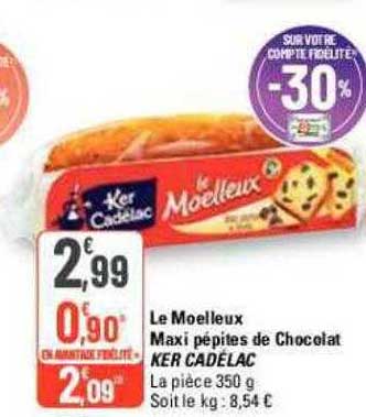 le moelleux maxi pépites de chocolat ker cadélac