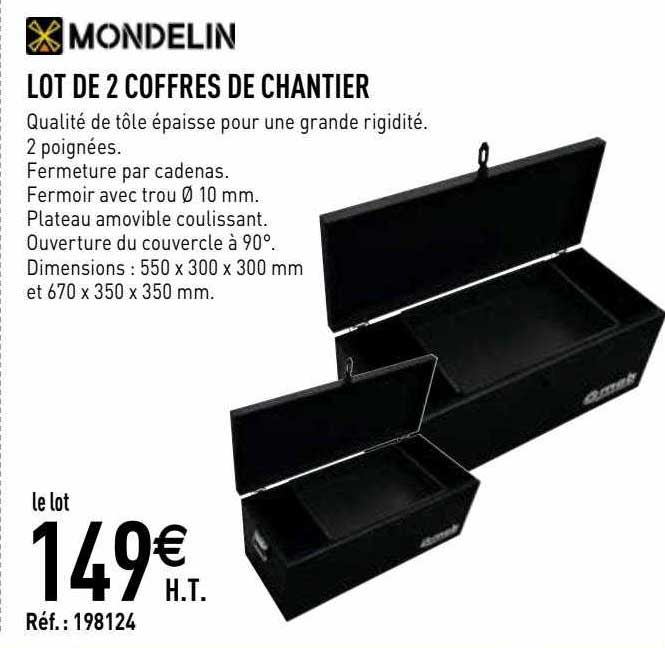 lot de 2 coffres de chantier mondelin