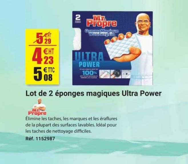 lot de 2 éponges magiques ultra power mr propre