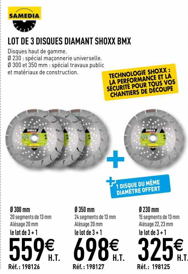 lot de 3 disques diamant shoxx bmx samedia
