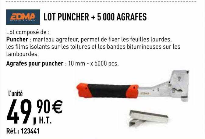 lot puncher + 5000 agrafes edma