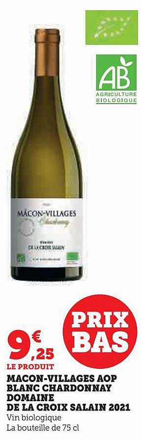 mâcon-villages aop blanc chardonnay domaine de la croix salain 2021