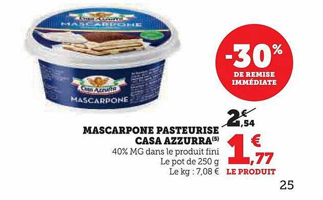 mascarpone pasteurisé casa azzurra