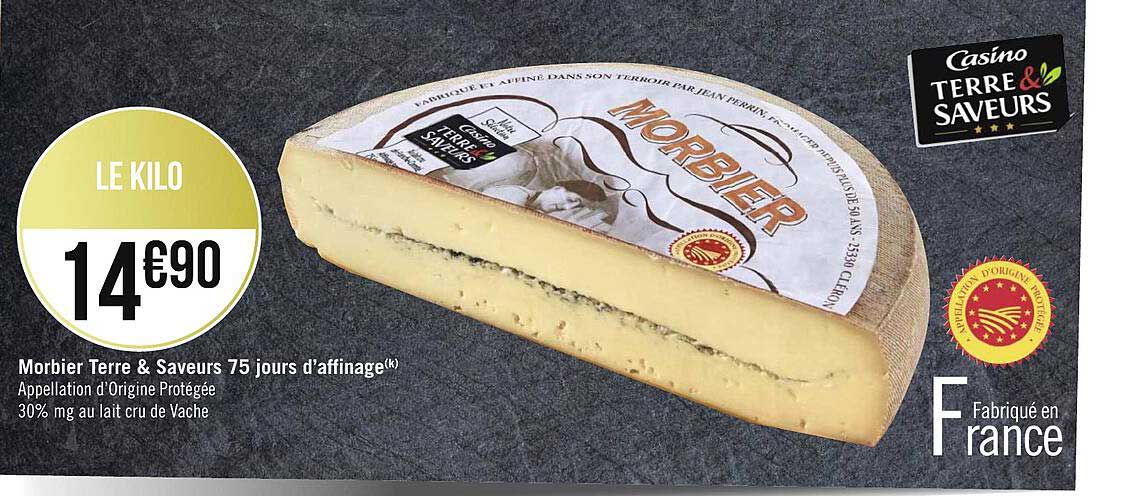 morbier terre & saveurs 75 jours d'affinage
