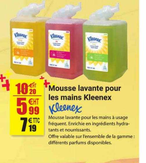 mousse lavante pour les mains kleenex
