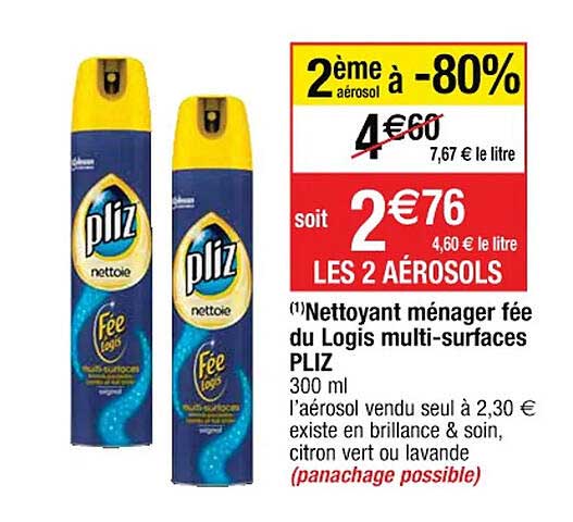 nettoyant ménager fée du logis multi-surfaces pliz