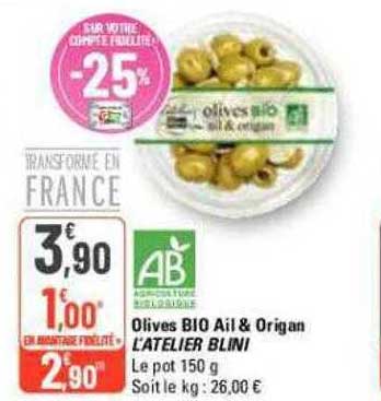 olives bio ail & origan l'atelier blini