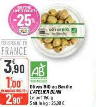 olives bio au basilic l'atelier blini