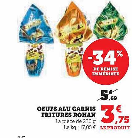 œufs alu garnis fritures rohan