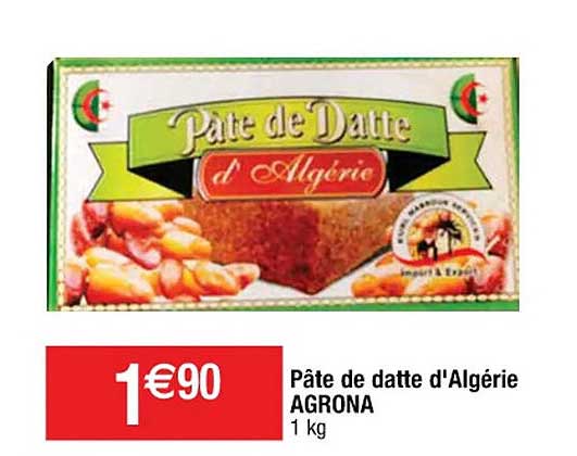 pâte de datte d'algérie agrona
