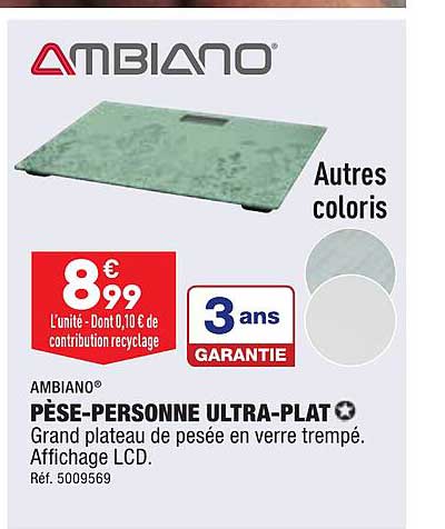 pèse-personne ultra-plat ambiano