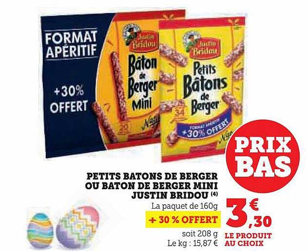 petits bâtons de berger ou bâton de berger mini justin bridou
