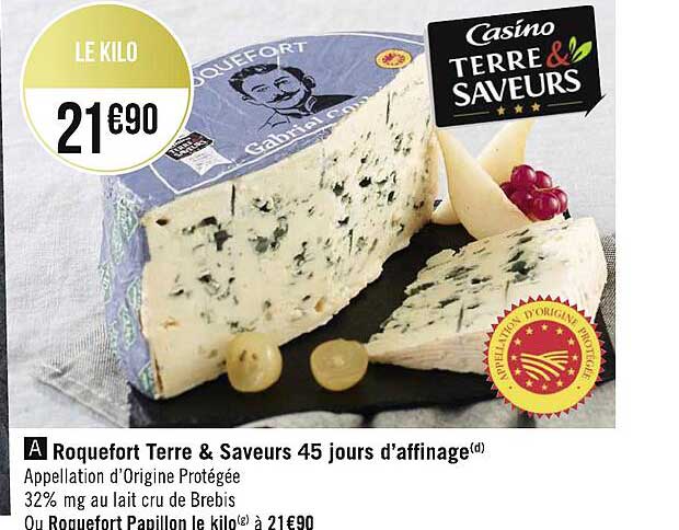 roquefort terre & saveurs 45 jours d'affinage