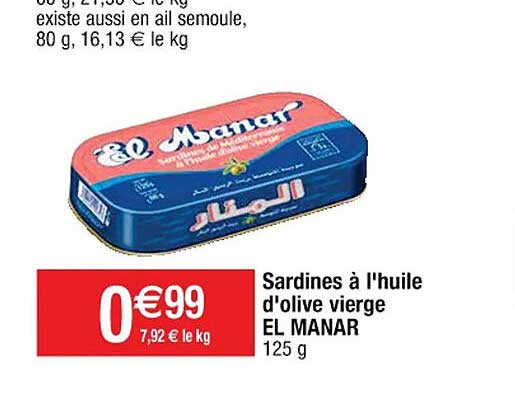 Sardines à L'huile D'olive Vierge El Manar
