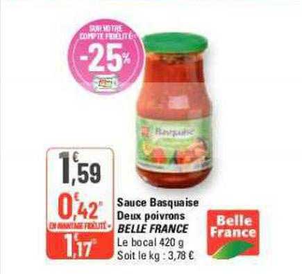 sauce basquaise deux poivrons belle france