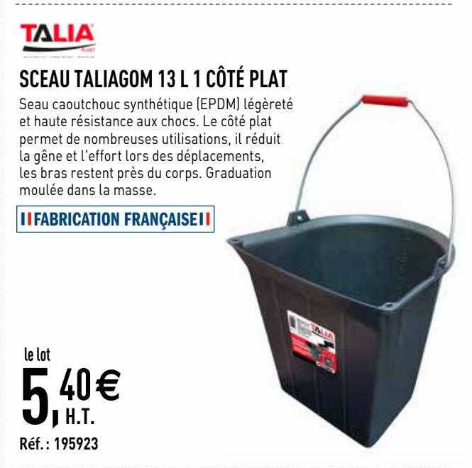 sceau taliagom 13l 1 côté plat talia