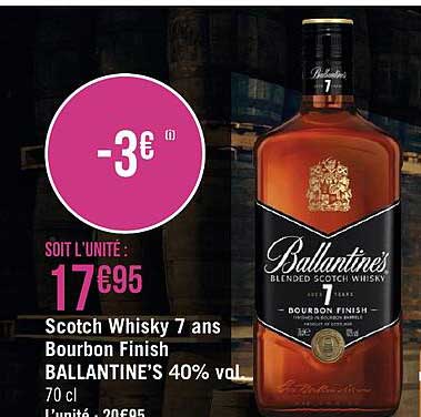 scotch whisky 7 ans bourbon finish ballantine's 40% vol.