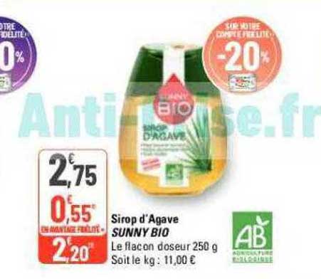 sirop d'agave sunny bio
