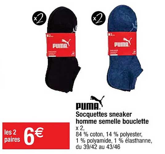socquettes sneaker homme semelle bouclette puma