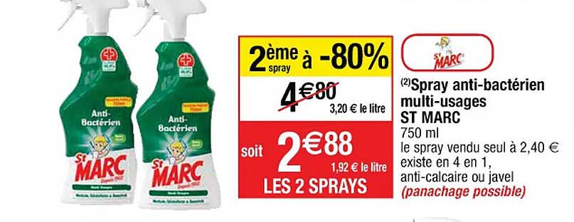 spray anti-bactérien multi-usages st marc