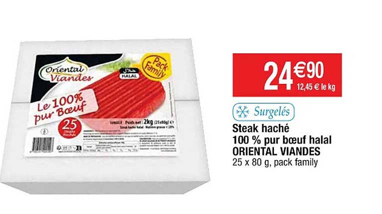 Steak Haché 100% Pur Bœuf Halal Oriental Viandes