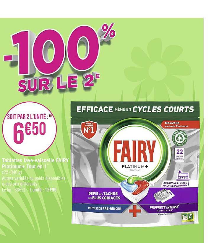 Tablettes Lave-vaisselle Fairy Platinum+ Tout En 1
