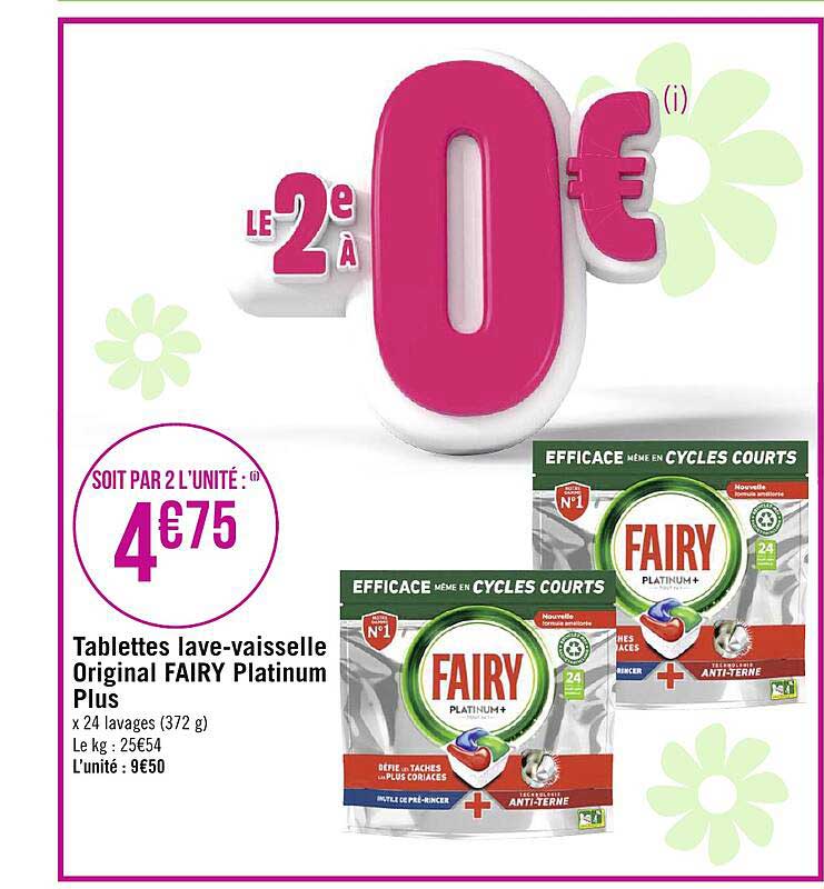 tablettes lave-vaisselle original fairy platinum plus