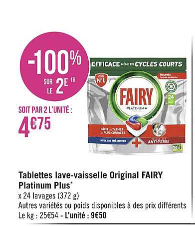 Tablettes Lave-vaisselle Original Fairy Platinum Plus