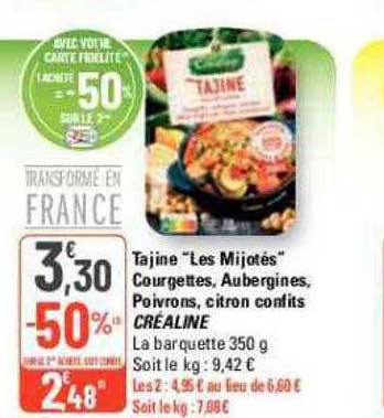 tajine "les mijotés" courgettes, aubergines, poivrons, citron confits créaline