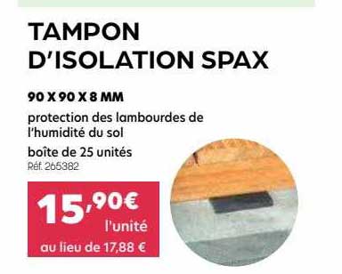 tampon d'isolation spax