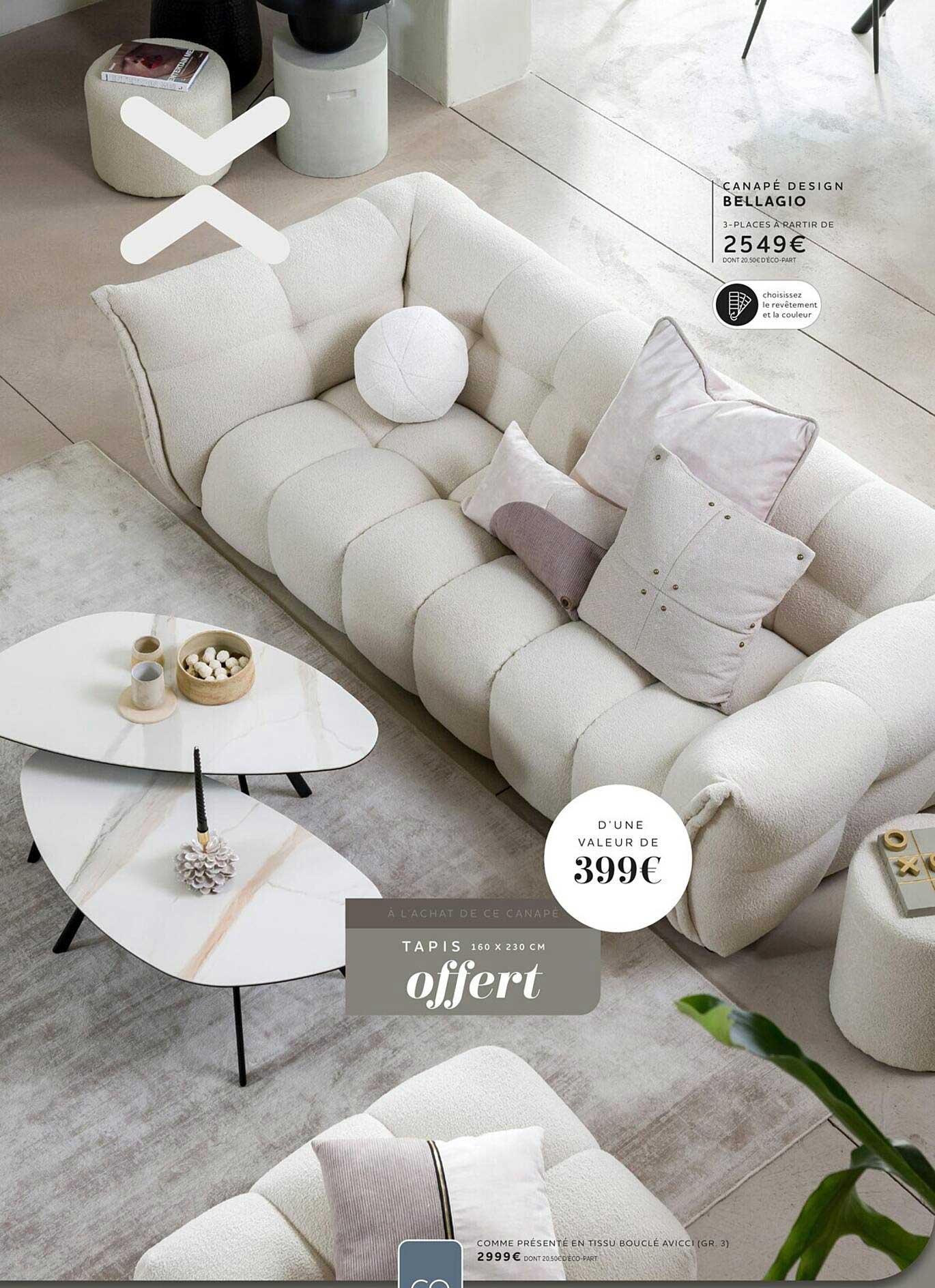 tapis, canapé designs bellagio