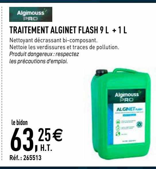 traitement alginet flash 9l + 1l algimouss
