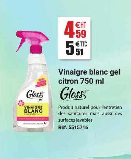 Vinaigre Blanc Gel Citron 750ml Gloss