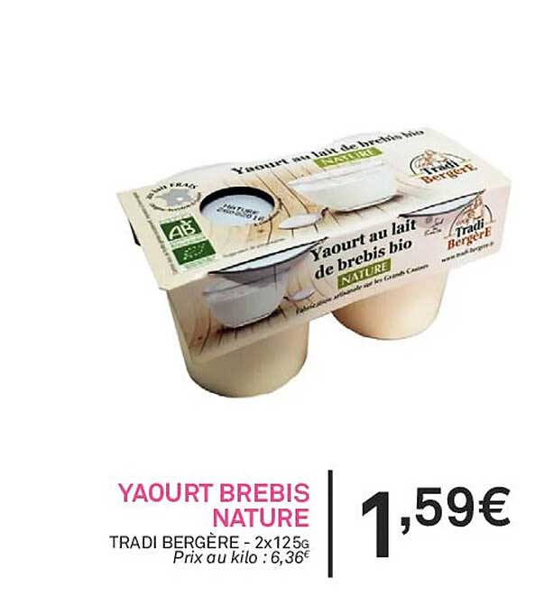 yaourt brebis nature tradi bergère