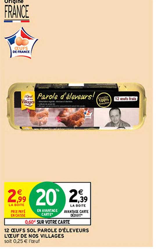 12 œufs sol parole d'éleveurs l'œuf de nos villages
