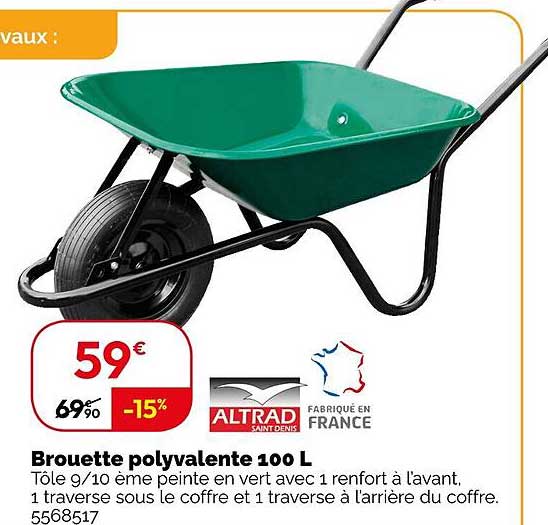 brouette polyvalente 100 l altrad