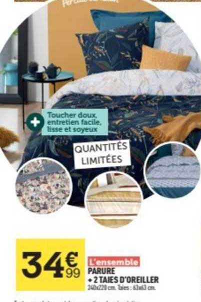 parure + 2 taies d'oreiller