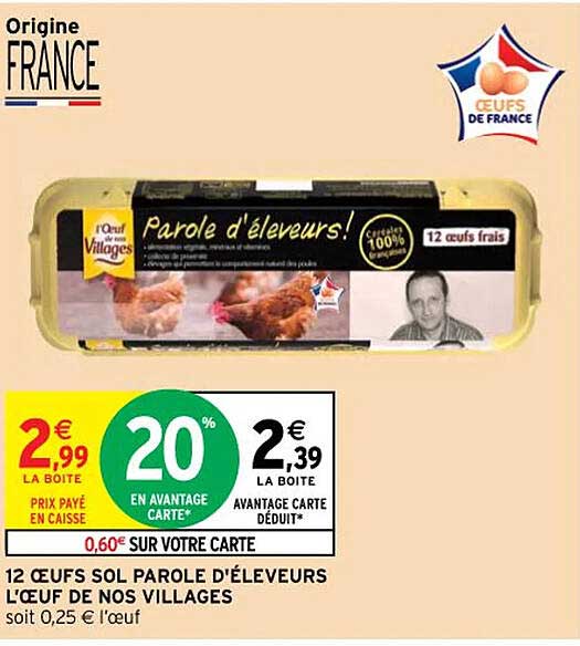 12 œufs sol parole d'éleveurs l'œuf de nos villages