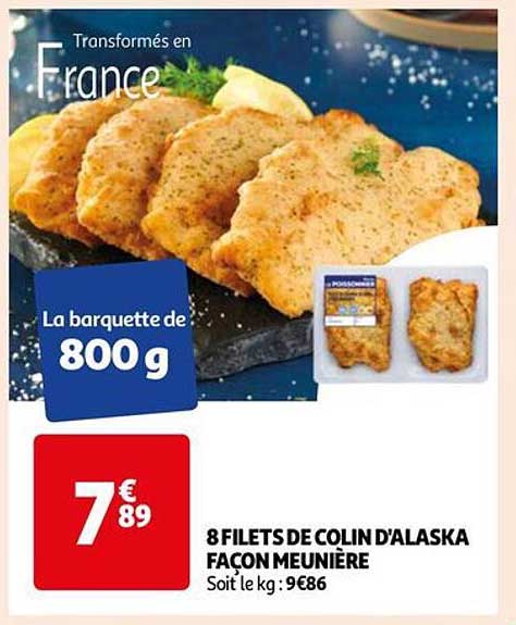 8 filets de colin d'alaska façon meunière
