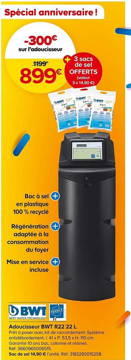 adoucisseur bwt r22 22l
