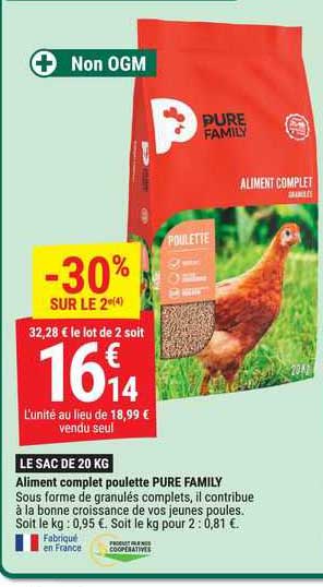 aliment complet poulette pure family