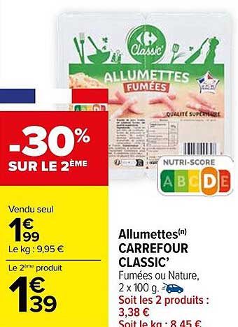 Allumettes Carrefour Classic'