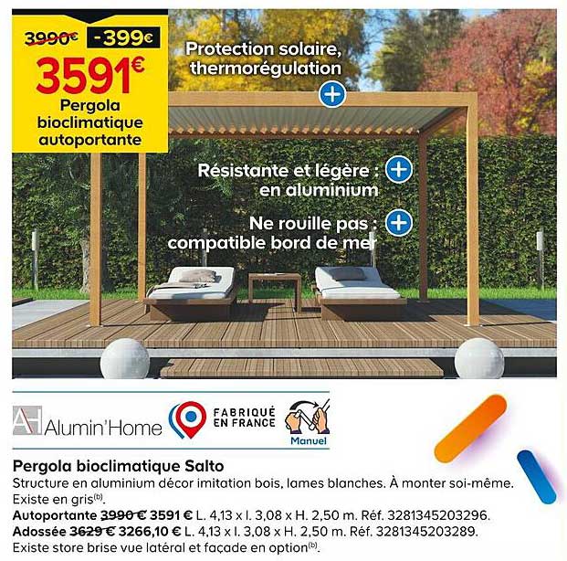 alumin'home  pergola bioclimatique salto