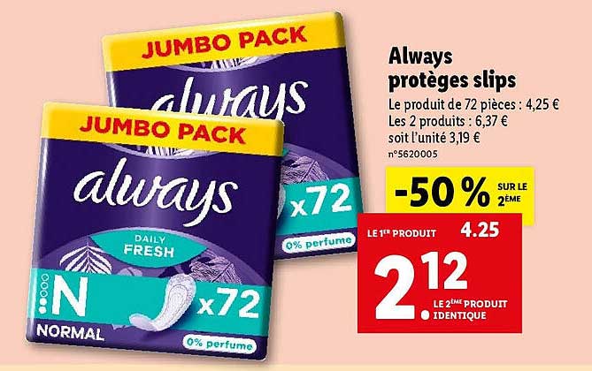 always protèges slips