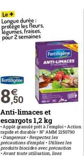 anti-limaces et escargots 1.2 kg fertiligène