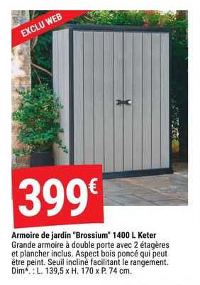 armoire d ejardin "brossium" 1400 l keter