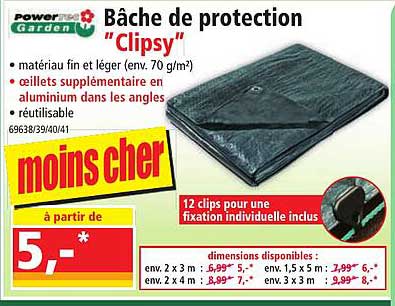 Bâche De Protection "clipsy" Powertec Garden