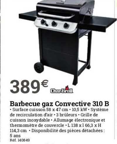 barbecue gaz convective 310 b char-broil